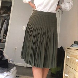 J Crew Pleated Midi Skirt